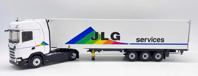 Camion ELIGOR 1/43 – SCANIA 500S 4x2 Avec Remorque Frigorifique JLG Services (neuf)