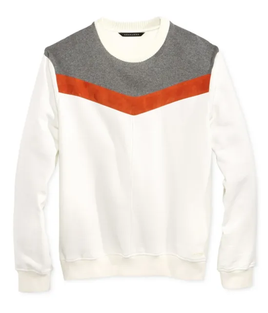 Sean John Mens Chevron Pullover Sweater, White, Small
