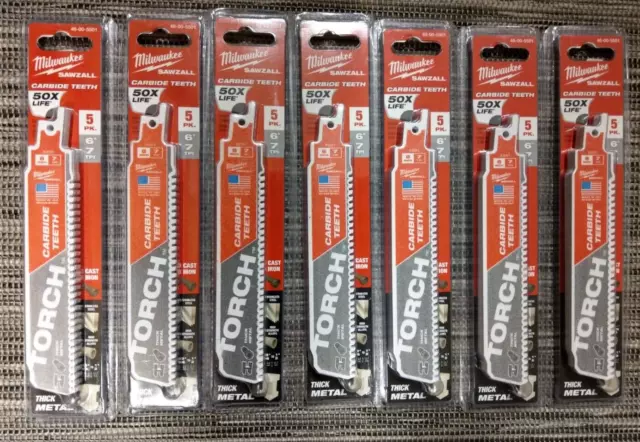 (x7) Milwaukee 48-00-5501 6-Inch 7-Tpi TORCH Carbide Metal Cutting Blade - 5pk