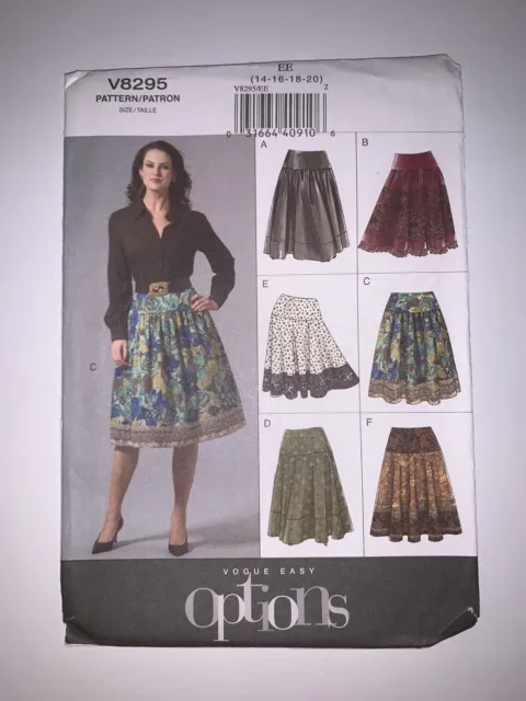 Easy Vogue Option V8711 Ladies Fitted Mock Wrap Skirt Sewing