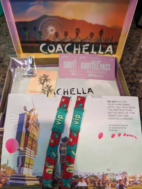 Two Coachella Weekend One 2024 April 12-14) VIP Wristbands w/ 2 shuttle passes