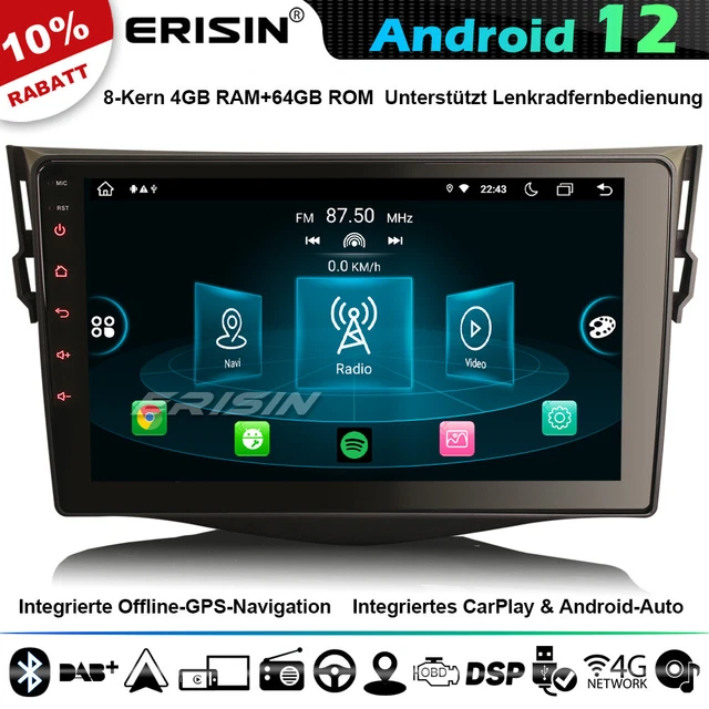 Android 15 2 Din Autoradio Toyota RAV4 (2013-2018) - 10.1 Inch IPS Met CarPlay, Android Auto, DSP & GPS