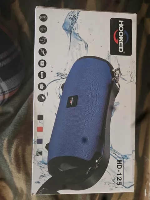 Hooked HD-187 Bluetooth Wireless Speaker w/ Mic, Aux, TF Card, Splash Proof -Blk