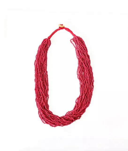 Handgemachte böhmische rote Perlen Quaste Choker Schöne Seed Bead Choker...