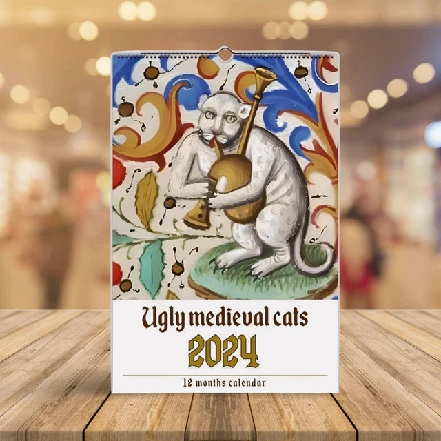 1 PEZZO WEIRD Medieval Cats calendario Walk Weird calendario medievale