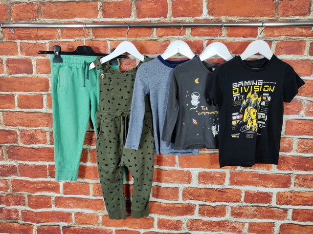 Boys Bundle Age 2-3 Years M&S Next H&M Joggers Romper Dungaree T-Shirts Set 98Cm