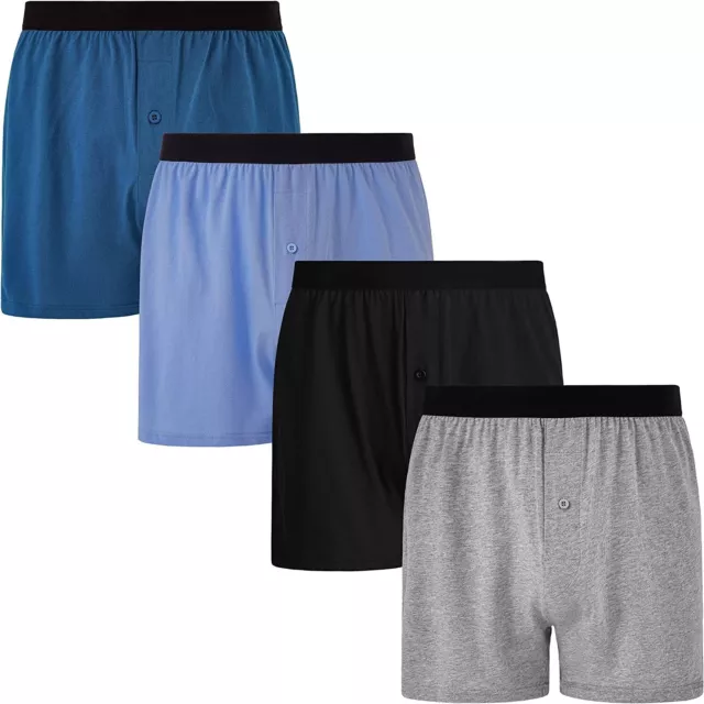 12x Boxer Shorts Mens Organic Cotton Boxers Button Fly Underwear 6 colours UK