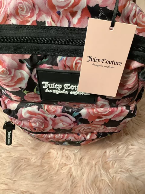 🎒🎒🎒New With Tag Juicy Couture Pink Floral Backpack Retail $89+ Free Bracelet 3