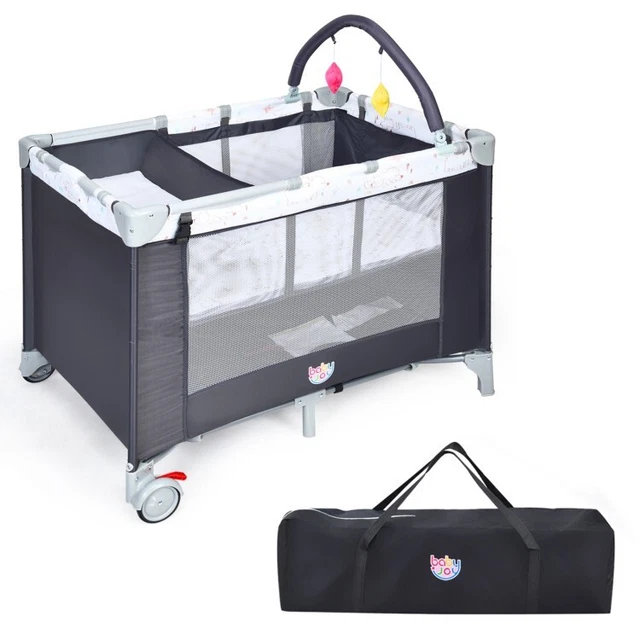 Baby Toddler Crib Playpen Portable Travel Infant Bassinet Safety Playard Nursery