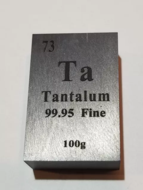 99.95 Fine Tantalum Bar 100 grams Ta 73 (New)