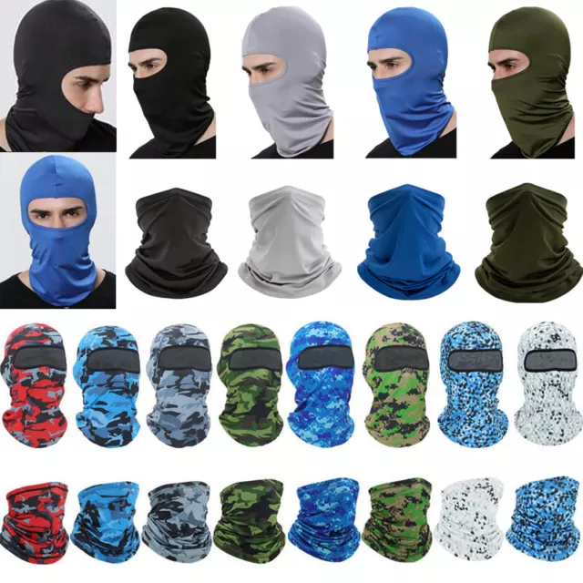 Camo Full Hat Neck Face Masks Motorcycle Biker Headwear Balaclava Sun Protection