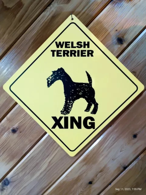 LANDSCAPING STREET CROSSING SIGN WELSH TERRIER DOG XING 16" Point to Point