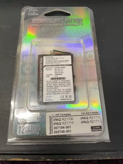 Re-Chargeable Battery for HP COMPAQ CS-RZ1700SL iPAQ RZ1710 RZ1715 RZ1717 RZ1700