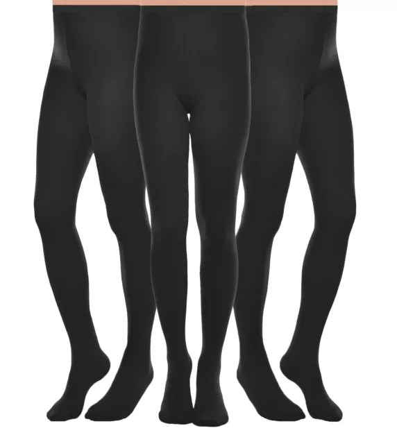 School Tights Opaque Girls Black Multipacks 3 pack by Aurellie 13-14 years