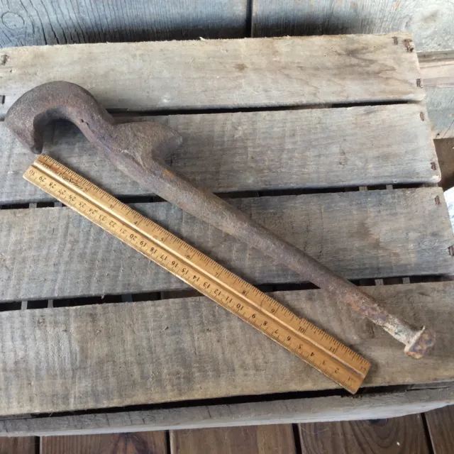 Very Unique Primitive Blacksmith Forged Made Hook For Farm Or Logging Tool