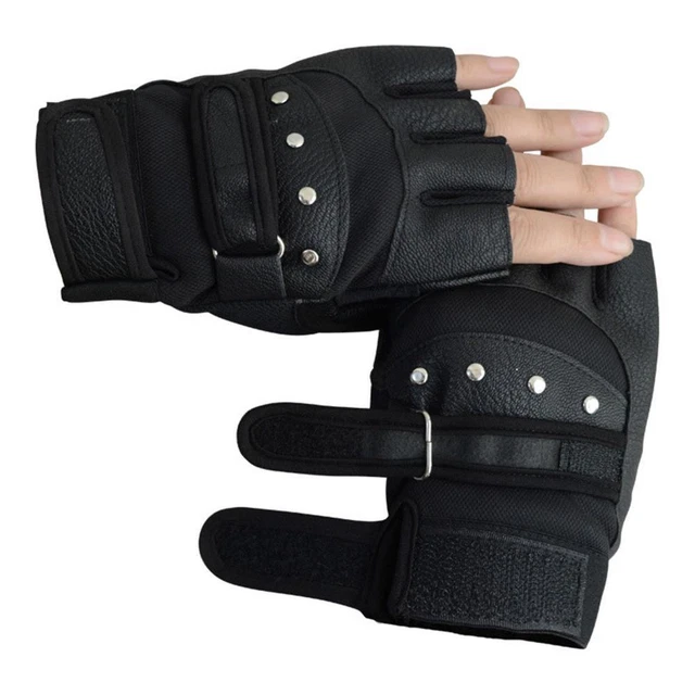 de moto Ride Moteur Rivet Gant Punk Gants Moufles en cuir Sans doigts