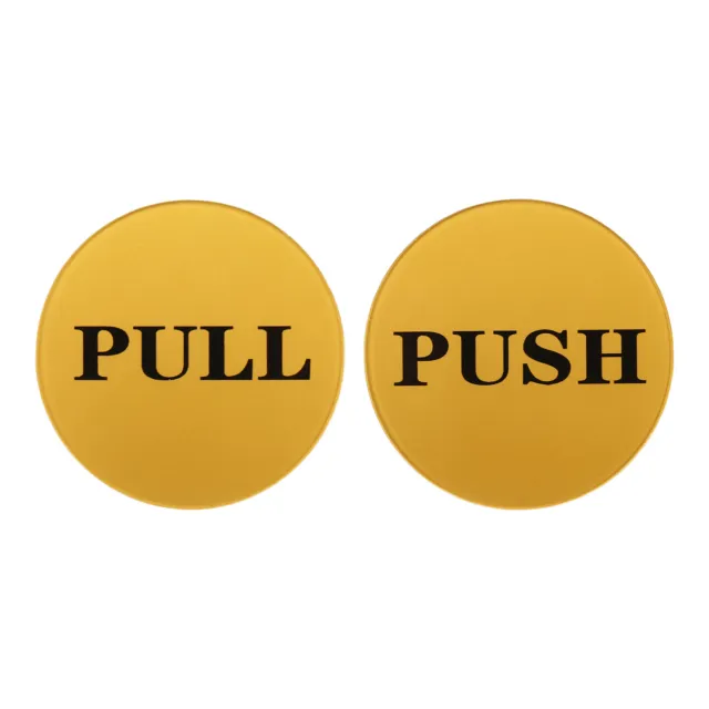 Insegna porta push pull 2,8", 1 coppia insegna acrilica autoadesiva tonalità oro/nero