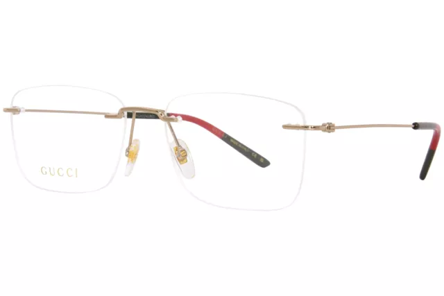 Gucci Men's Eyeglasses GG0399O 002 Gold Rimless Optical Frame 56mm