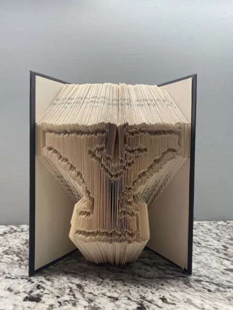 Handcrafted Folded Book Art, Sculpture Gift “Y”