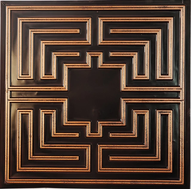 Embossed Ceiling Tin Tile Hand Painted PL25 Traditional copper 10pcs PAINTSDECOR