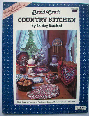 Libro del patrón de cocina país Trenza Craft Botsford corazón Silla Asiento Cubiertas Tazón de fuente