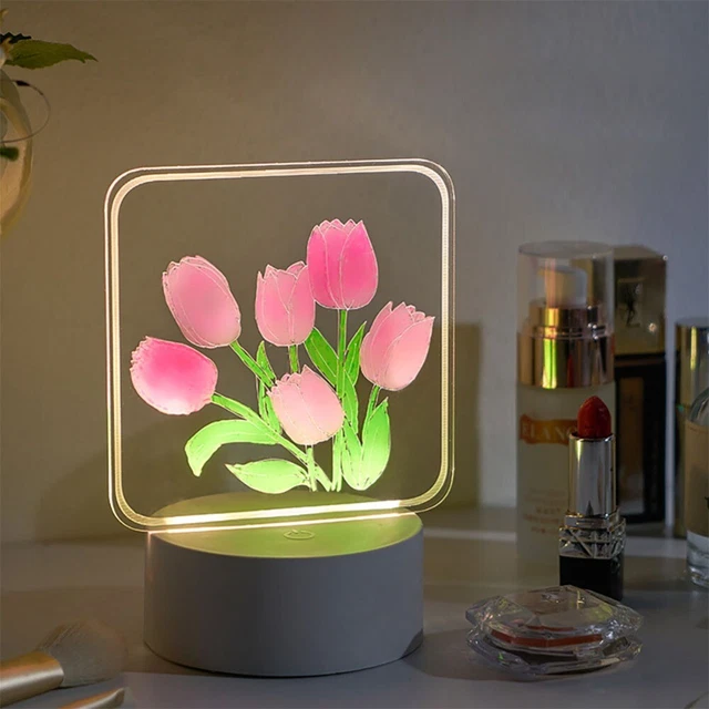 Luce calda annotazione lampada da tavolo decorazione casa fai da te tulipano luce notturna lampada da tavolo