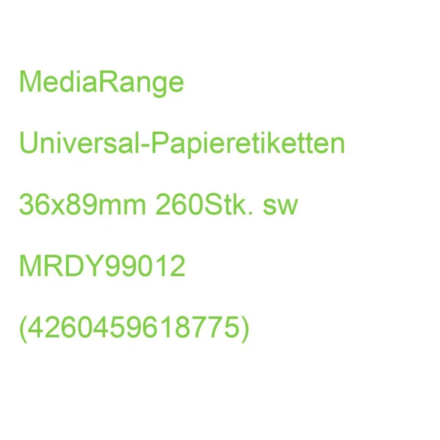 MediaRange Universal-Papieretiketten 36x89mm 260Stk. sw MRDY99012 (4260459618775