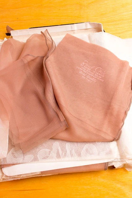 Calze vintage orig 50 nylon beige calze senza supporto IMBALLO ORIGINALE 6 paia 40,5 US9