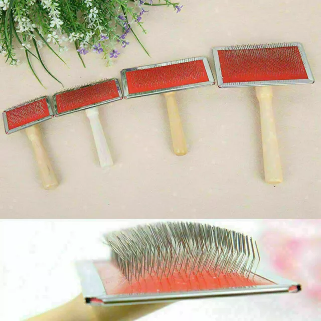 Pet Dog Cat Puppy Hair Shedding Grooming Wooden Slicker Br Trimmer Comb F. ZDP1