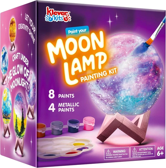 DIY 3D MOON Night Light, Paint Your Own Moon Lamp Kit Galaxy Lamp Arts ...