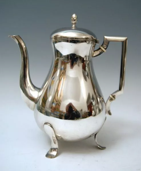 Plata Café Jarra DEUTSCH Pot Media Luna Con Corona Um 1920