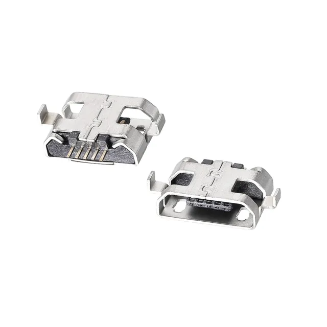 50Pcs Micro USB Connecteur femelle 5 broche DIP port 180 Degré Adaptateur