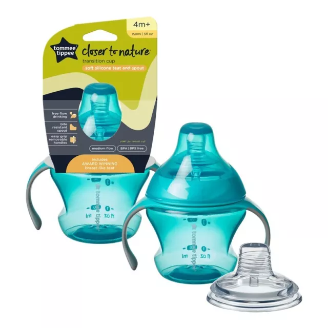 Tommee Tippee Baby Toddler Transition Sippee Trainer Drinking Cup 4-7m Green