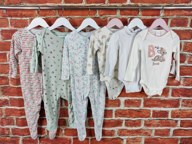 BABY GIRL BUNDLE AGE 12-18 MONTHS NEXT M&S etc SLEEPSUIT BABYROW BODYSUIT 86CM