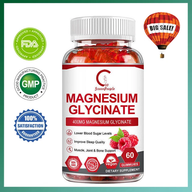 400MG MAGNESIUM GLYCINATE Gummies Lower Blood Sugar Levels,Improve