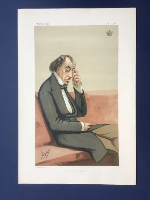 Original 1878 Vanity Fair Print of The Earl of Beaconsfield - Benjamin Disraeli