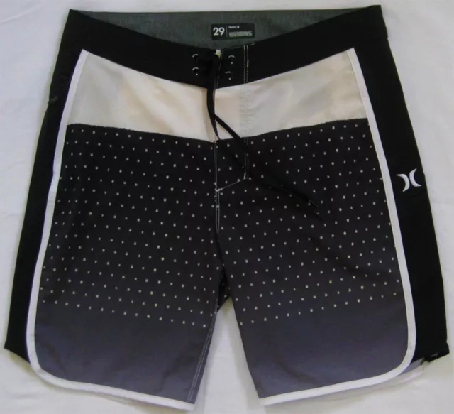 Mens Hurley Phantom Motion Swim Board Shorts Third Reef Black White Polka Dot 29