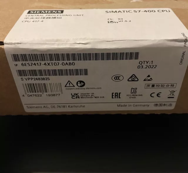 Siemens SIMATIC S7-400 CPU - 6ES7417-4XT07-0AB0