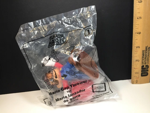 2018 Super Mario Bros McDonald's Happy Meal Toy #1 Mario Cap Thrower NIP NEW