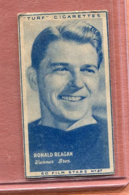 1947 Turf Cigarettes Film Stars #27 Ronald Reagan Win One For The Gipper Card