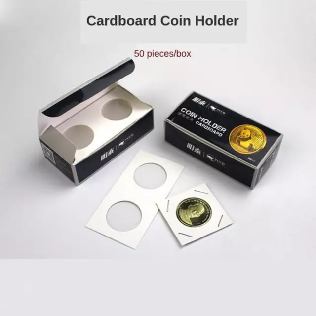 50 pieces cardboard coin holder card 2x2 coin flip assorment 12 sizes optional