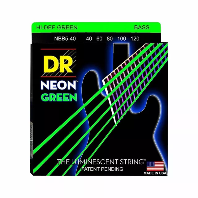 DR Hi-Def Neon Bass-Saitensatz Green 040-120