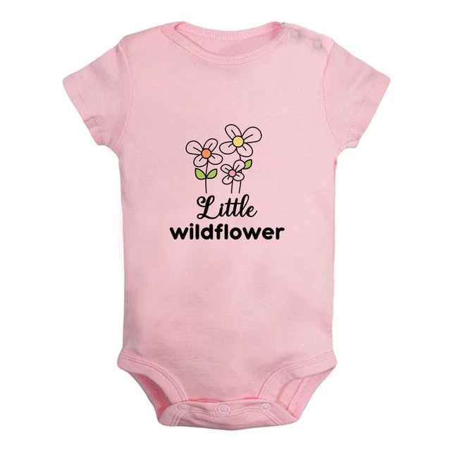 Little Wildflower Funny Romper Newborn Baby Bodysuit infant Jumpsuit Kid Outfits