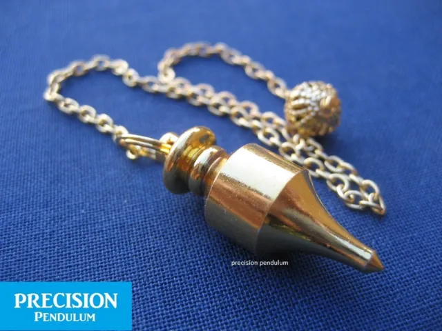 Gold Fortune Teller Solid Metal Precision Pendulum with Chain Divination