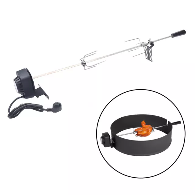 80cm Grillspieß mit Edelstahl Motor 220-240V Rotisserie Drehspiess BBQ