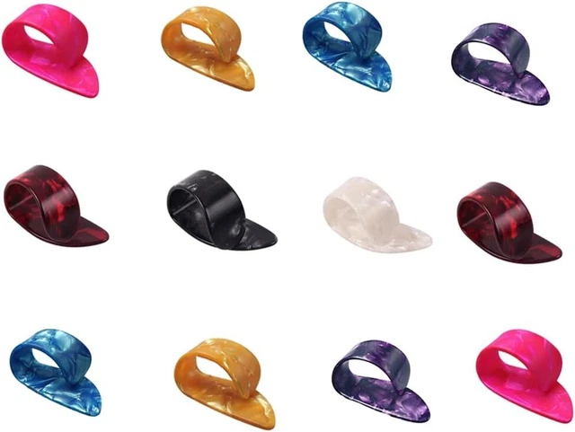 CAASFOOY 12 Pezzi Plettri Pollice, per Chitarra in Plastica, Plettri...