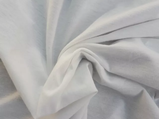 Non Optic White Cotton Blend Fabric Baby Jersey Knit by Yard 8/2/17