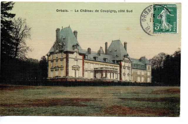 ORBAIS L' ABBAYE - Marne - CPA 51 - Le Chateau de Coupigny carte toilée couleur