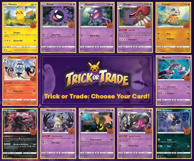 POKEMON TRICK OR Trade Choose Your Card Halloween Pokémon Cards