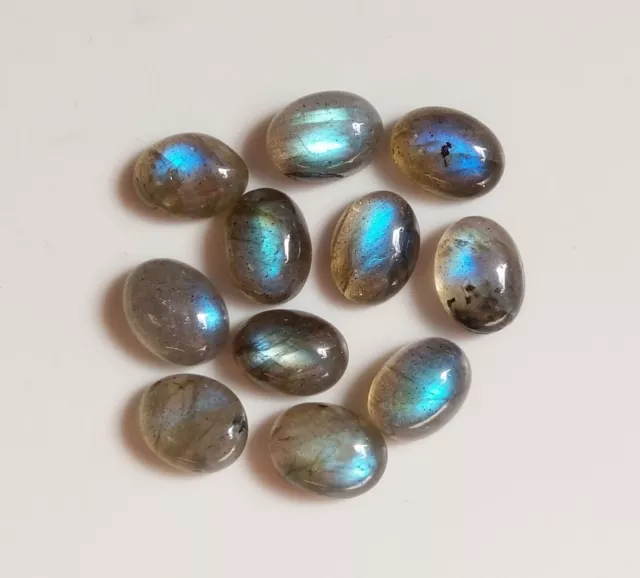 16.09 Ct Natural Labradorite Oval Cabochon AAA Multi Flash Lot Loose Gems 8x6 MM